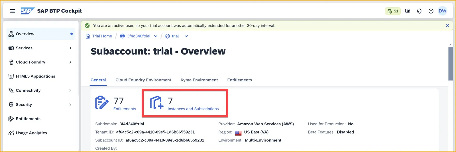 Instances and Subscriptions